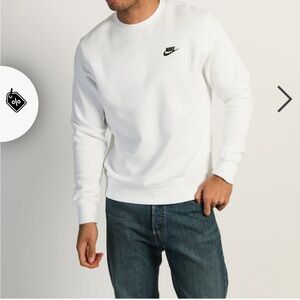 BRAND NEW Nike Men's Classic White Crewneck Sweater NIKE SPORTSWEAR CLUB CREW